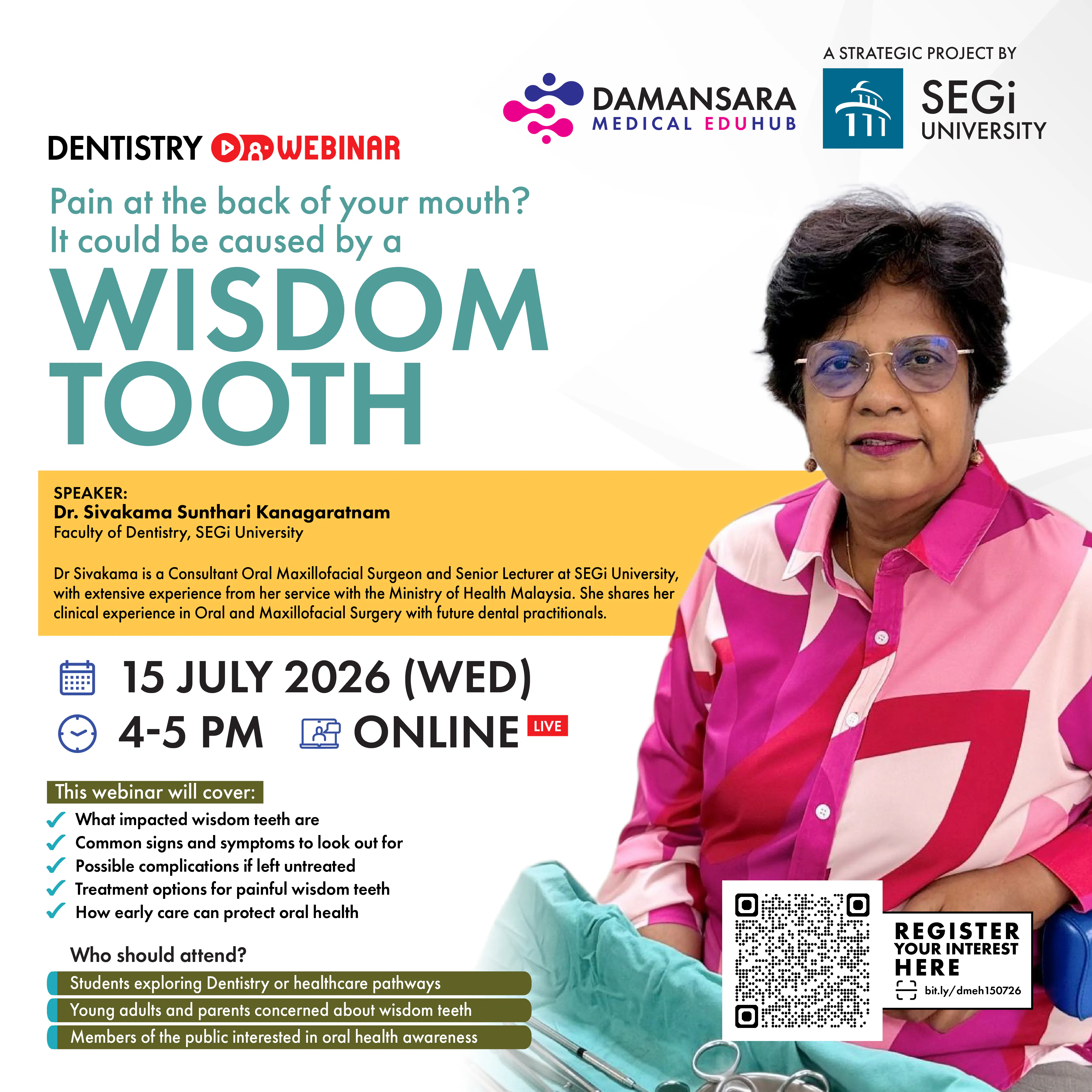 【校园活动】口腔医学讲座：口腔后部疼痛？可能是智齿引起的
